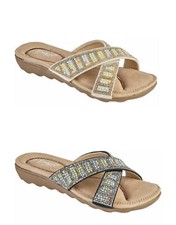 Emma Madagascar Womens Sandals Sliders Super Comfy Sparkle Flip Flops Sandals