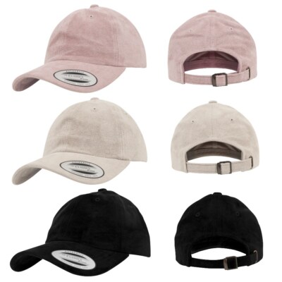 Yupoong / Flexfit Low Profile Velours Cap Curved Visor Dad Kappe Wildlederoptik 