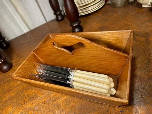 Antique Late 1800's European Baltic Pine Kitchen Cutlery Utensil Herb Tidy - Picture 10 of 10