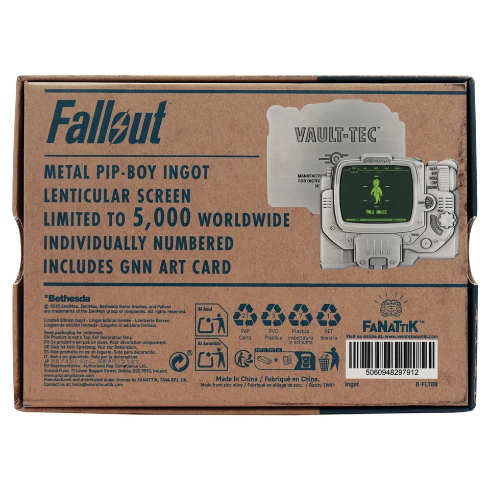 Fallout Pip‑Boy Special Moving Lenticular Face Ingot - Limited Edition Item - Image 4 of 4