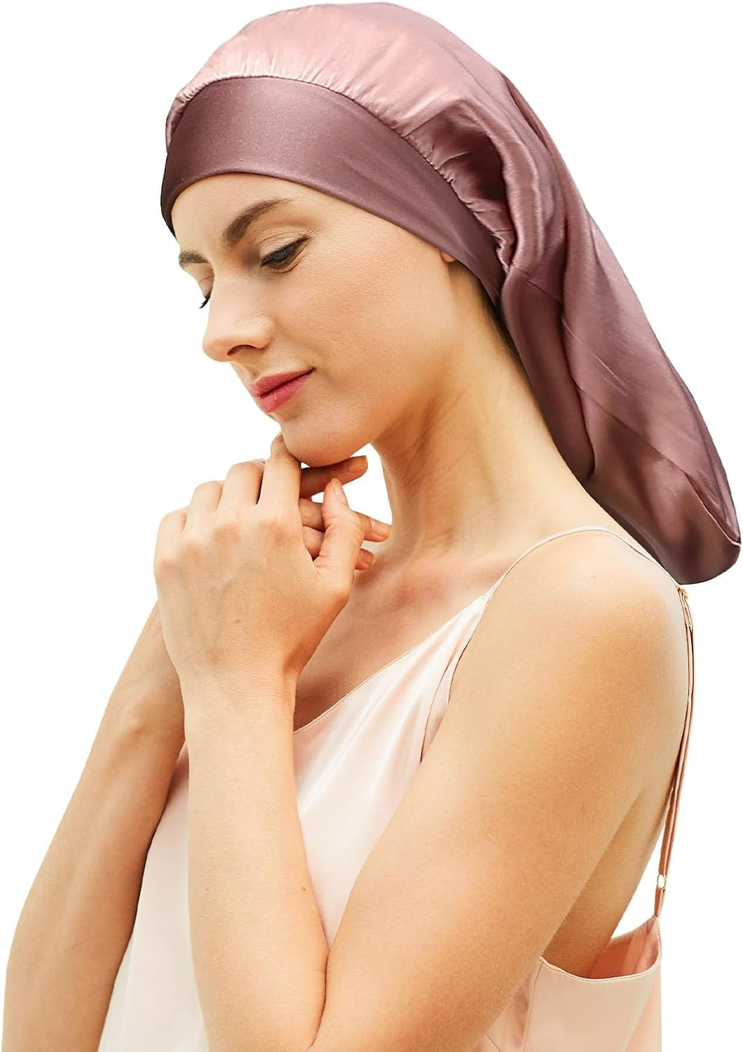 Cuffia Seta Capelli Notte Dormire Proteggere I Capelli Adatto per Capelli Lunghi