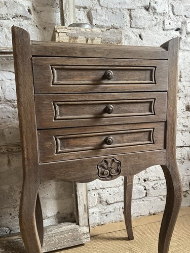 A Single Weathered French Mid Century Vintage Bedside Table - Picture 13 of 15