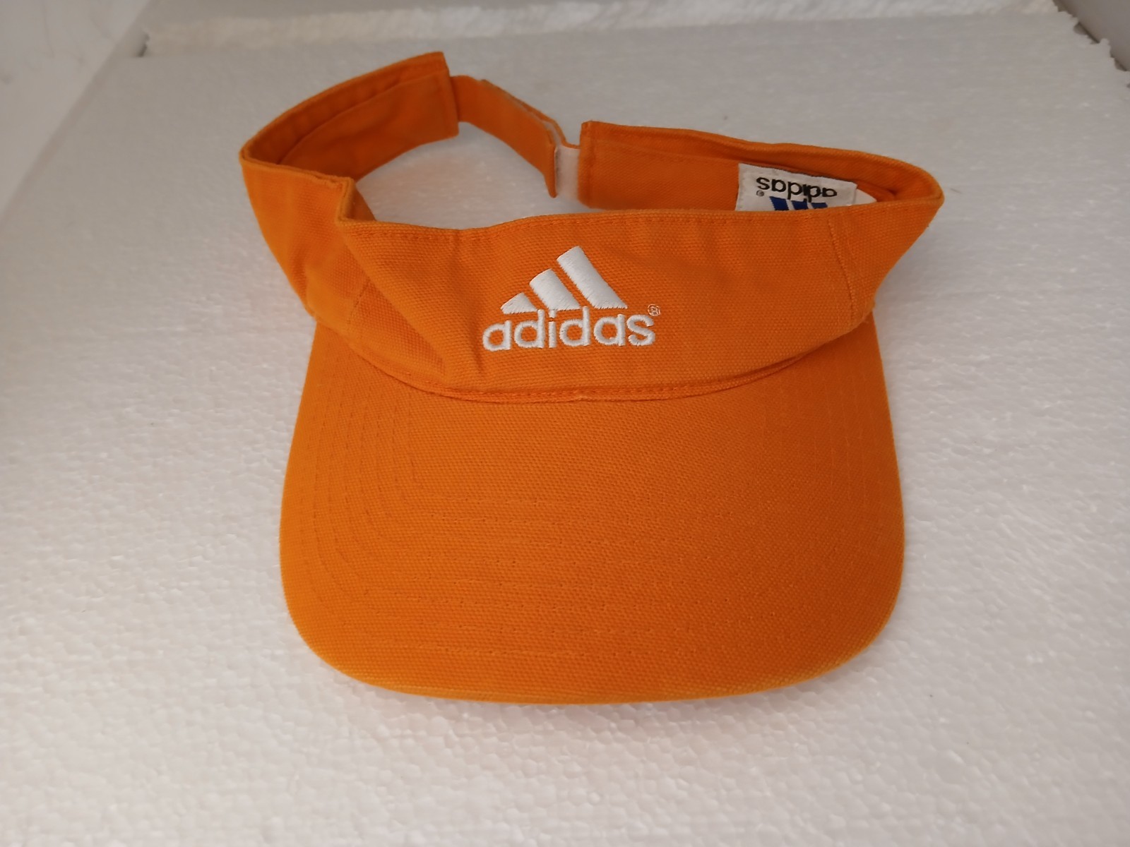 Vintage Adidas Orange Adjustable Visor Hat 100% Cotton Golf Tennis thumbnail 6