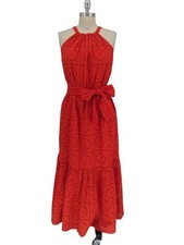 30339 NEW Ann Taylor Eyelet Midi Dress Red size MP cottagecore preppy summer