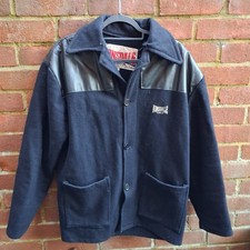 Vintage British Donkey Jacket Lonsdale Mens Large Navy Wool Made in England 