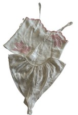 Vintage Gold Label Victorias Secret Pink White Floral Lounge Set Size S NWT
