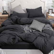 Jersey Knit Duvet Cover Set 100 T-Shirt Cotton Super Soft Comfy 3Pc Bedding Set