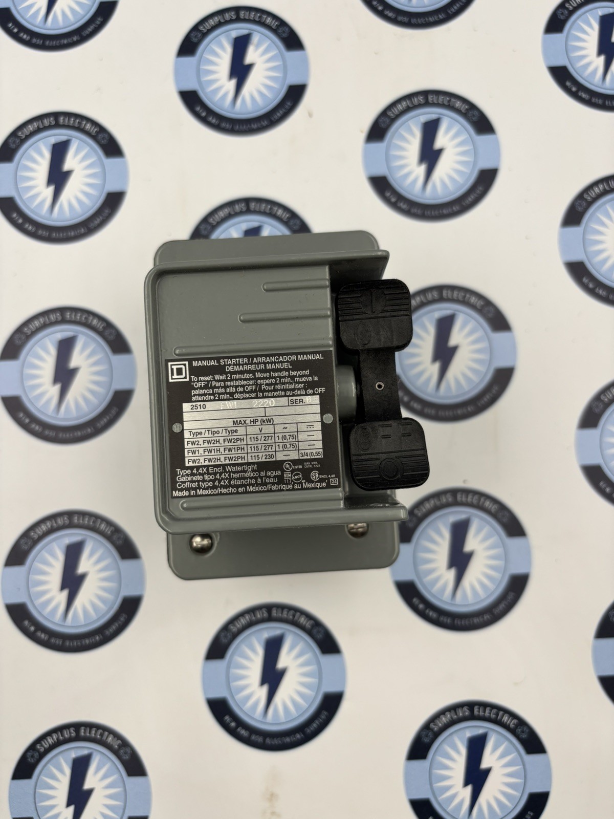 NEW Square D 2510FW1 FHP Manual Starter Water Tight Enclosure 2510 FW1