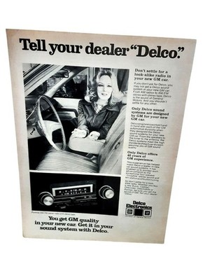 1976 Delco Electronics GM Car Radio Vintage Print Ad Pontiac Stereo