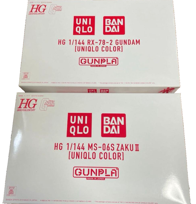 HG 1/144 Gunpla UNIQLO Color Model Kit RX-78-2 Gundam MS-06S ZAKUⅡ Bandai