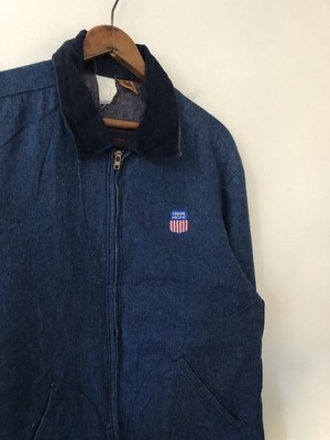 VTG 70s Big Ben Wrangler Denim Blanket Lined Detroit Style Zip Up
