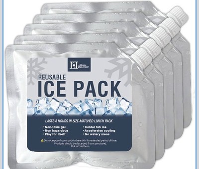 Reusable Ice Packs for Coolers   5 Pack   Long Lasting Freezer Packs For Camping