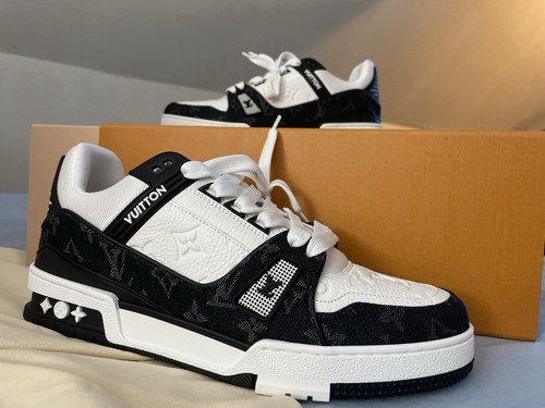 New Louis Vuitton LV Trainer Denim Noir’ Size 8.5 US Men's Sneakers