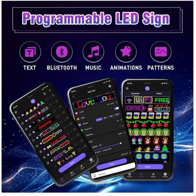 Customizable Car LED Display, Bluetooth Control, Waterproof