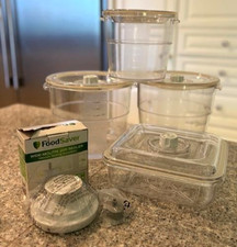 4 TILIA FOODSAVER Bulk Vacuum Canister 2, 4, 4, Qt +Square Marinate +Jar Sealer