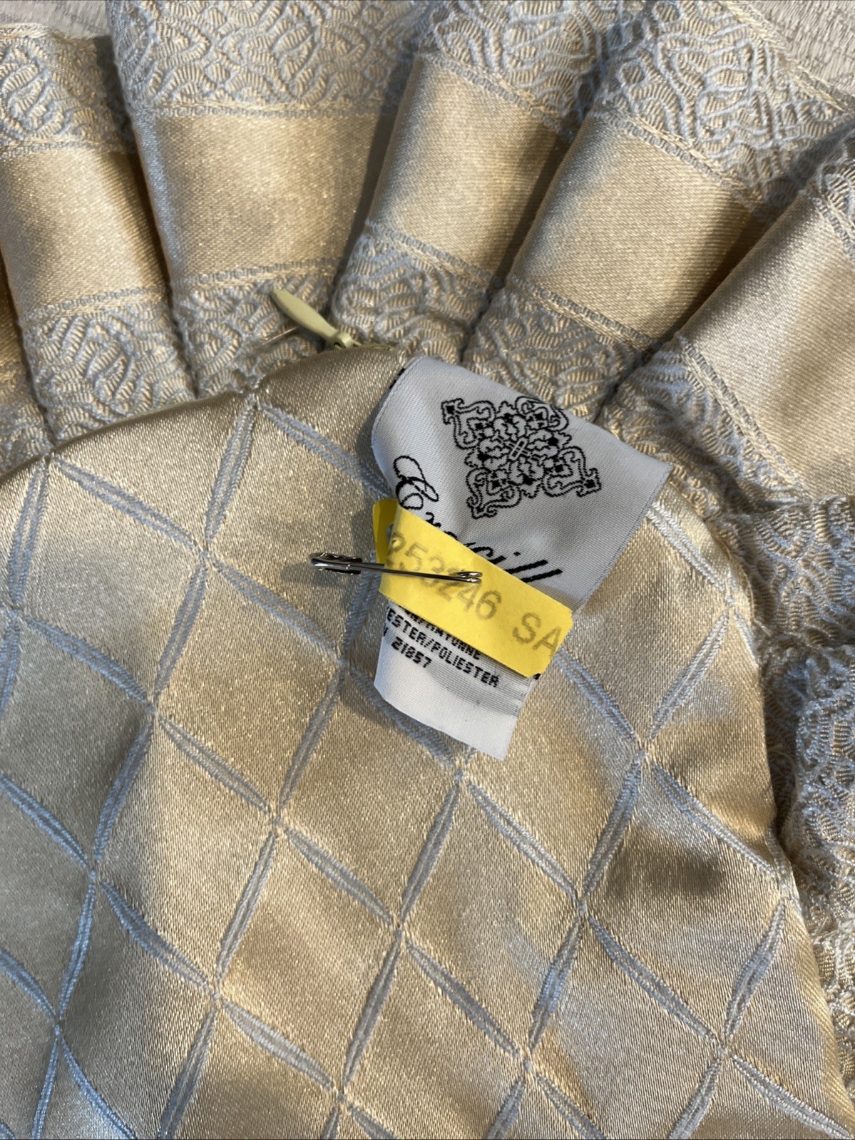 CROSCILL WHITE LABEL GOLD FLORAL  (2) EURO PILLOW SHAMS 21 X 23 + 1 LUMBAR 3PC