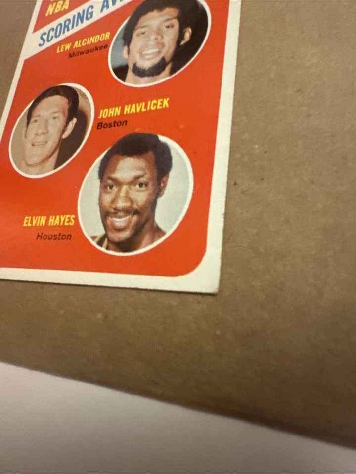 1971-72 Topps - Scoring Avg Leaders #139 Alcindor、Havlicek、Hayes - Corner Wear — 第 4/4 张图片