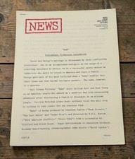 Walt Disney Pictures Baby Preliminary Production Information Packet 1980s