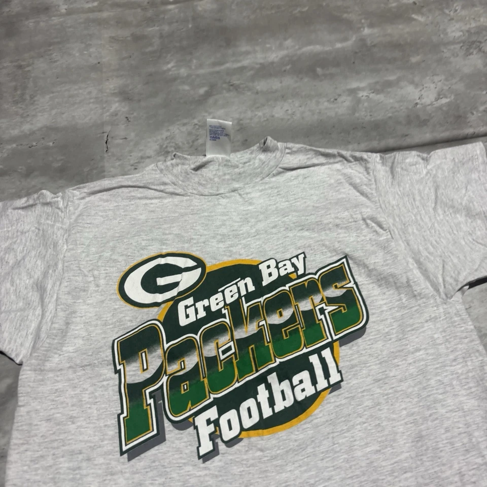 Camisa De Colección Green Bay Packers Niño Grande Gris Logo 7 Jóvenes Niños NFL * Foto 3 de 4