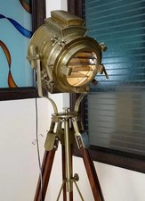Maritime Spot Leuchte mit Stativ Stehlampe Suchscheinwerfer Wohndeko Vintage ...