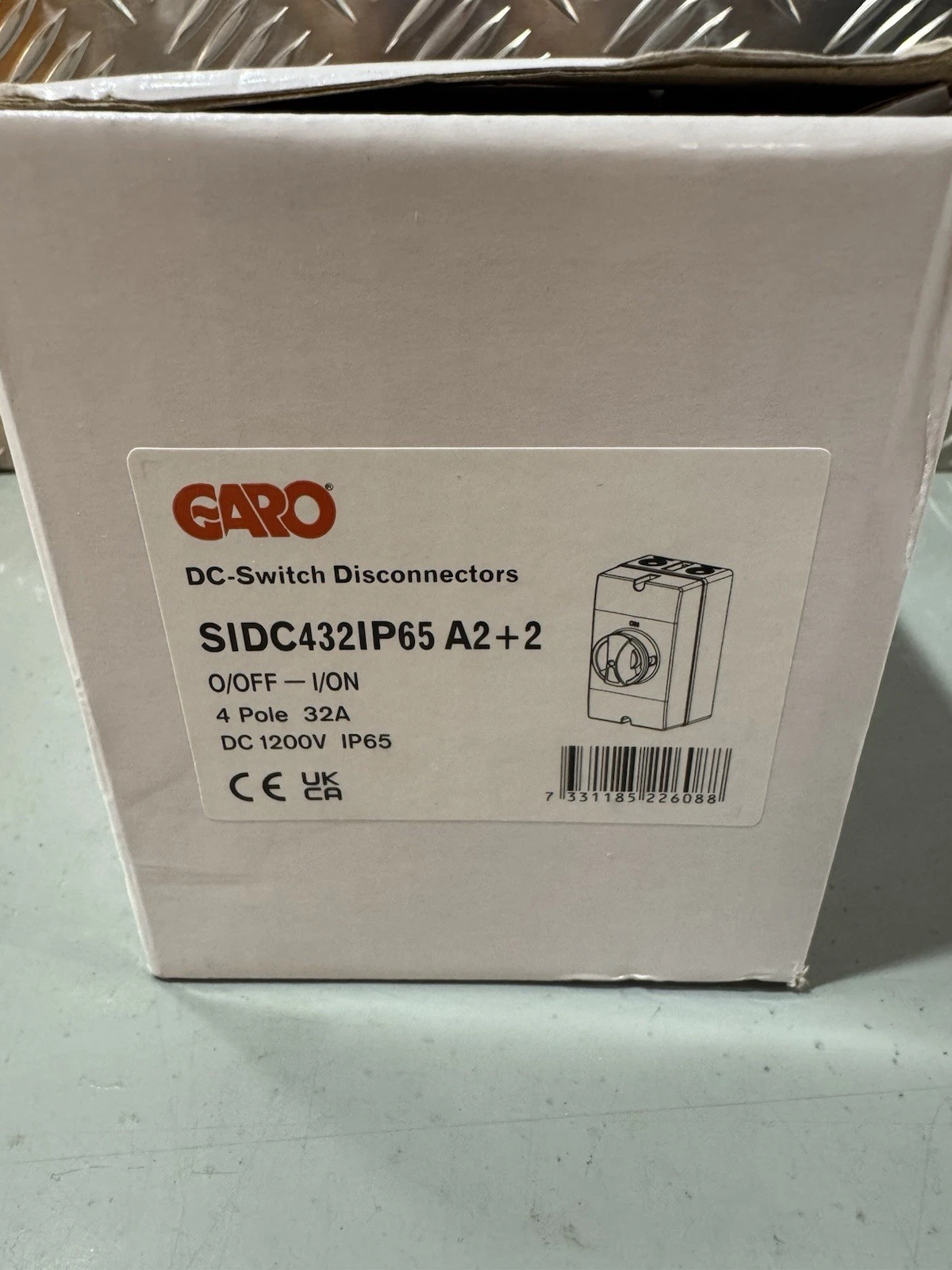 Garo SIDC432IP65 A2+2 DC Solar Rotary Isolator Switch IP65 4 Pole 32 Amp New 2