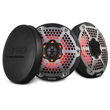 6.5" 100 Watt RMS 4 Ohm 2-Way Black RGB Marine Speakers HYDRO Pair NXL-6M DS18