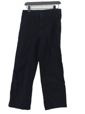 Uniqlo Women's Suit Trousers M Blue 100% Cotton Straight Dress Pants