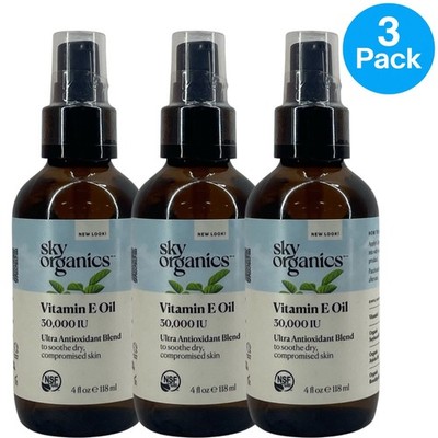 Sky Organics Vitamin E Oil 30,000 IU Ultra Antioxidant Blend 4oz 3 Pack New