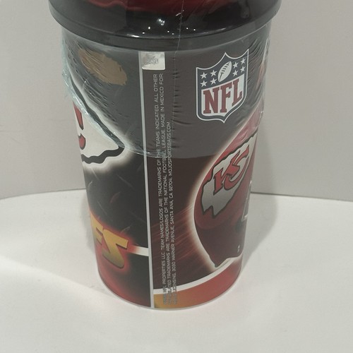 NFL Kansas City Chiefs Drinking Cup Plastic with Straw Football Sealed - Picture 7 of 15