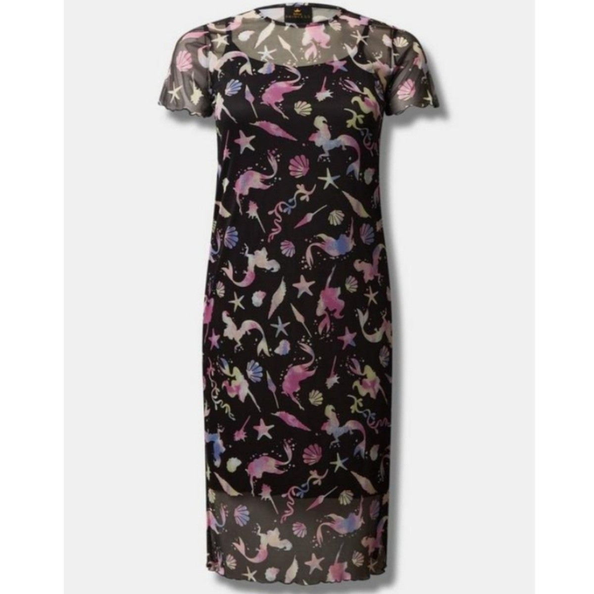 Torrid Womens Plus Size 2X Disney Little Mermaid Mesh Midi Party Dress  Black | eBay