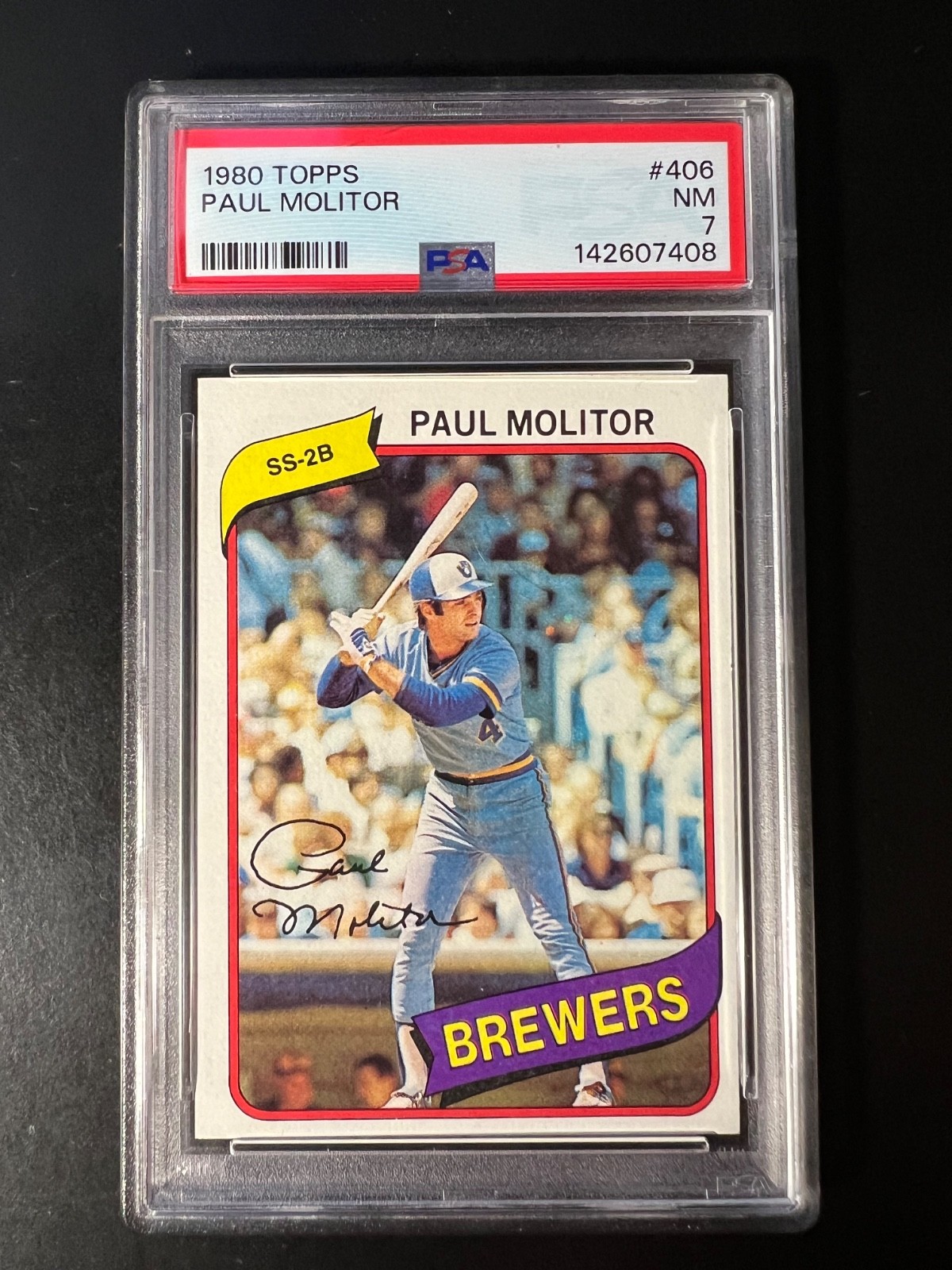 1980 Topps #406 Paul Molitor PSA 7 Brewers