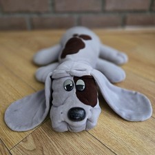Vintage 1985 Tonka Pound Puppy Plush Gray w/Brown Spots Stuffed Animal 19"