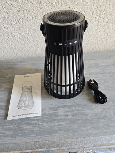 Bluetooth indoor/outdoor bluetooth LED flame speaker Black. Solid Or Flickering.