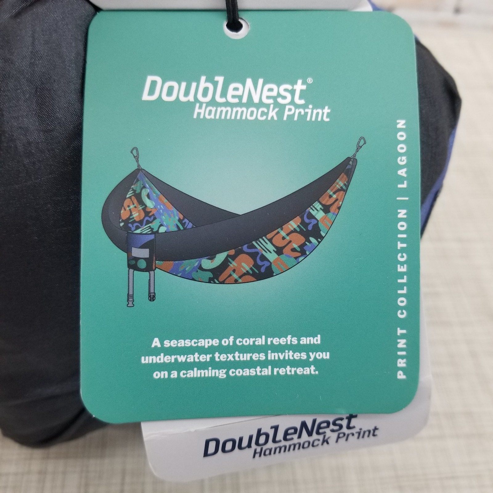 Eagles Nest Outfitters DoubleNest Hammock Lagoon/Charcoal 2 Person Brand New