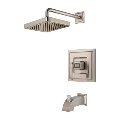 Pfister Carnegie 1-Handle Tub & Shower Trim Kit Brushed Nickel R89-8WEK