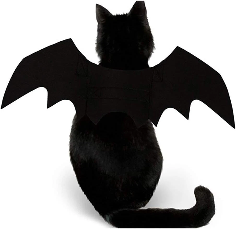 Cat Bat Wings for Halloween Party Decoration, Puppy Collar Leads Cosplay Bat Cos - Image 2 of 4