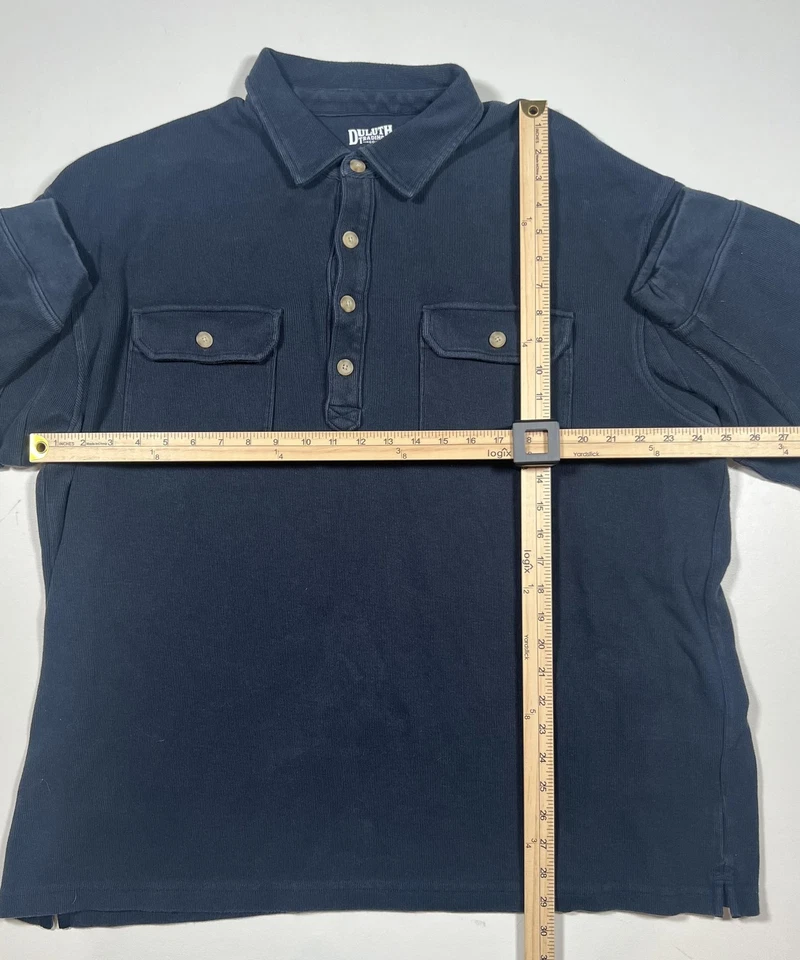 Duluth Trading Co Pullover Shirt Mens 2XL Blue Long Sleeve Heavyweight Workwear - Image 4 of 4