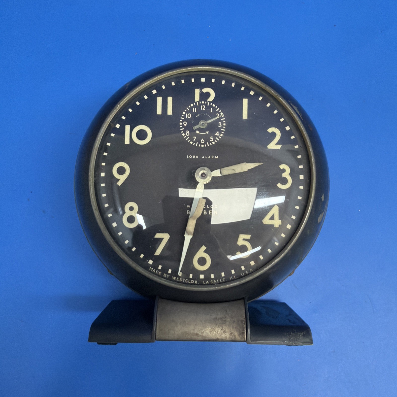 Vintage Westclox Big Ben Art Deco Alarm Clock Working Loud Alarm Glow Dial USA