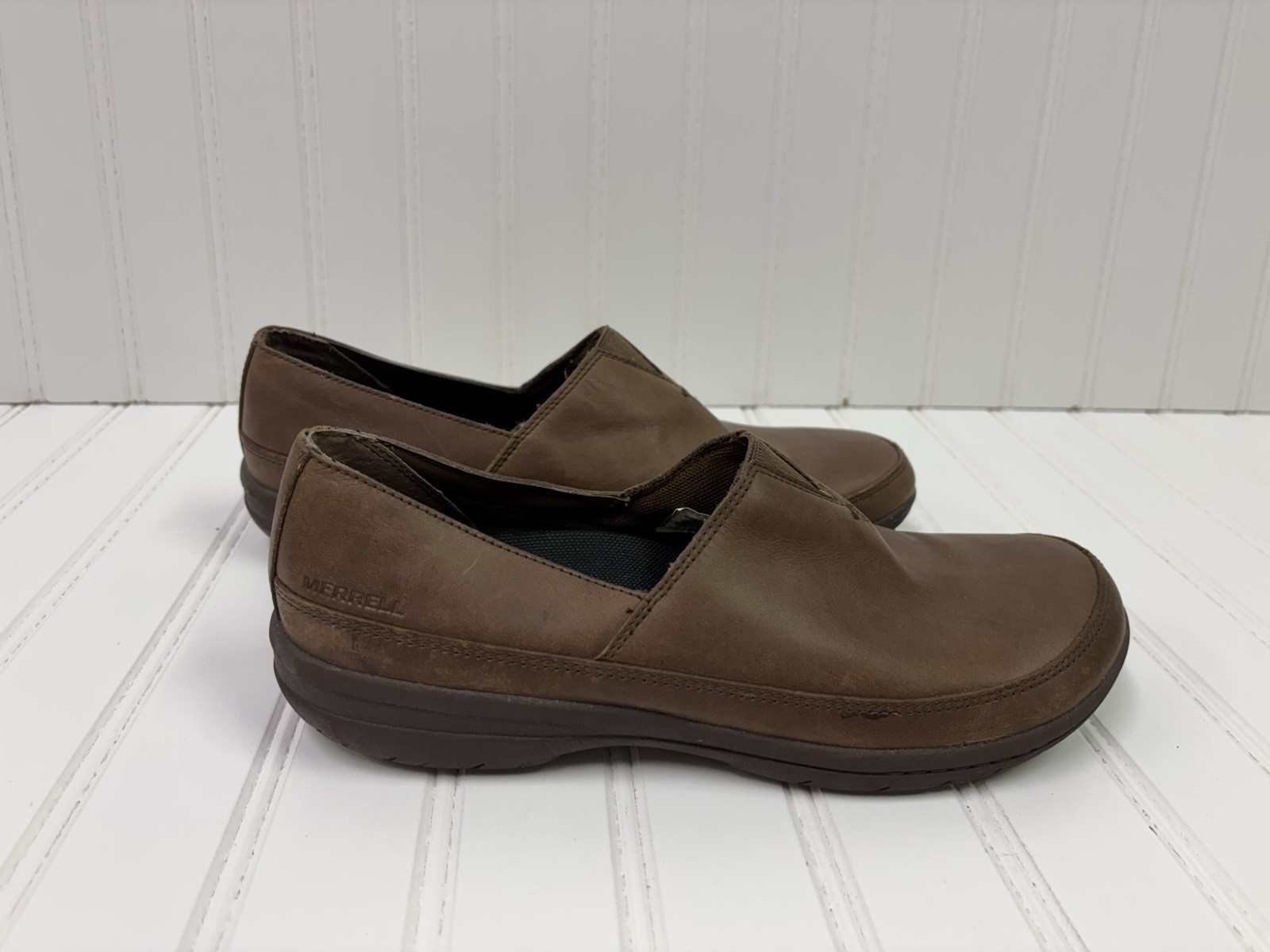 Scarpe mocassino Merrell donna casual comode slip on marrone taglia 9 5