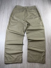 Tommy Hilfiger Pleated Chino Pants 32x30 Khaki Beige Cotton Relaxed Fit Vintage