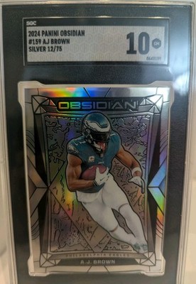 2024 Panini Obsidian A.J. Brown Eagles #159 Silver /75 SGC 10