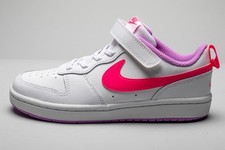 Kids Size 3Y Nike Court Borough Low 2 PSV Sneaker White/Pink/Purple BQ5451-111