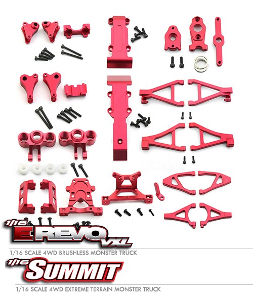 COMBO ALUMINIUM UPGRADE PARTS FOR TRAXXAS RC 1/16 MINI E-REVO / SUMMIT MONSTER
