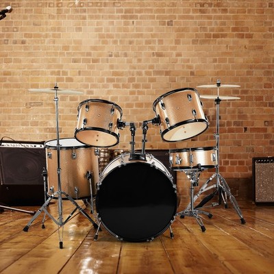 Adult Drum Set 5-Piece 22 in Complete Full Size Drum Kit with Throne Stand