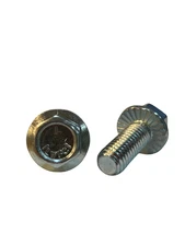 (100 Pcs) 3/8-16x1 Grade 5 Hex Serrated Flange Bolts Screws (FT) Zinc Clear