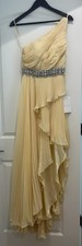 Mac Duggal 49532 Yellow One Shoulder Ruffle High Low Gown Size 2 NWT