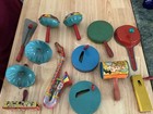 13 Vintage Tin Litho Noise Makers Metal Party Toy Rare Collection New Year's — photo 2