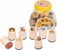 Goki - Goki Houten Stempelset Bosdieren 9Dlg. (Us Import) NEU