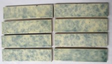 Lot of 8 Antique 6" Victorian Fireplace Tiles Cream & Light Blue