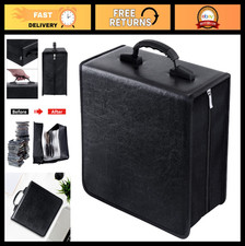 CD/DVD Storage Binder 400 Capacity - Wallet Case Holder Album Box, White Black